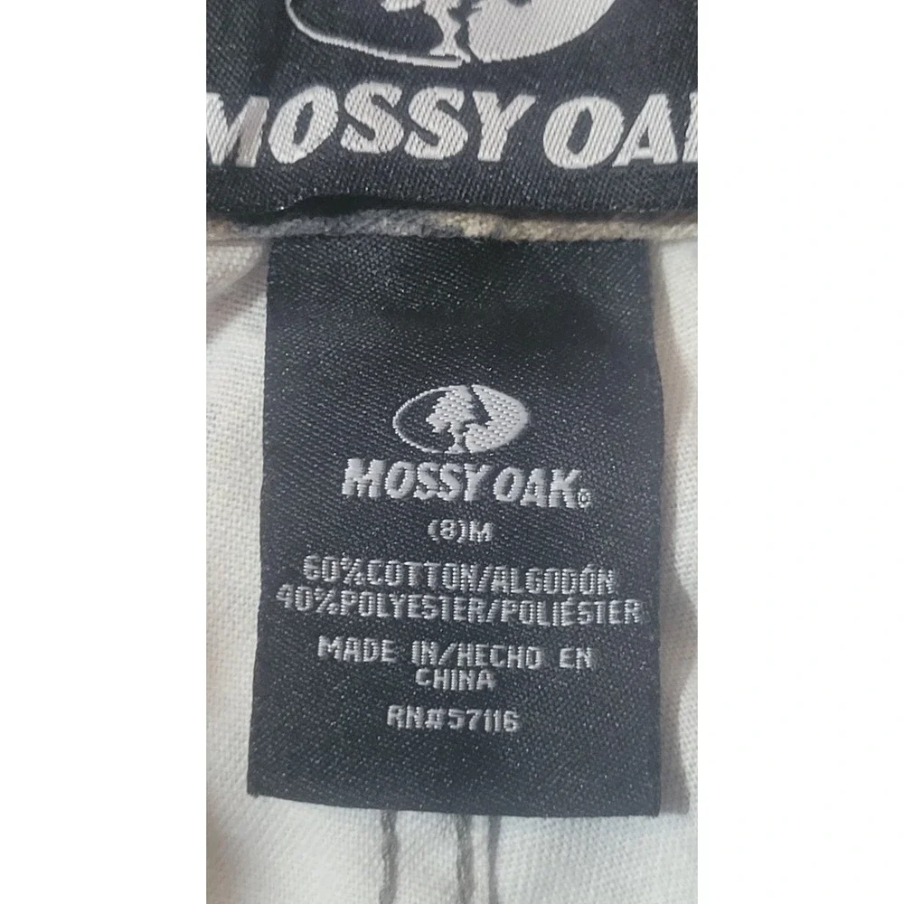 Mossy Oak Hunting‎ Cargo Pants Unisex Medium 8 Youth Camo Adjustable Waist EUC